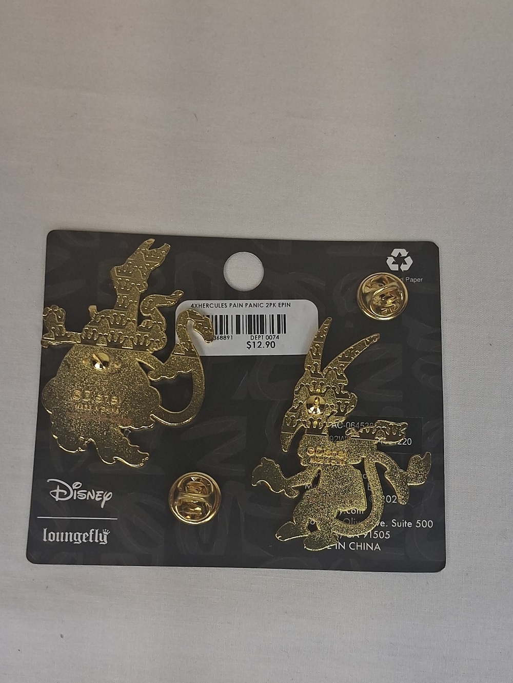 NEW Disney LOUNGEFLY Hercules Pain & Panic Enamel Pin Set NWT Collectible Set - Picture 8 of 10
